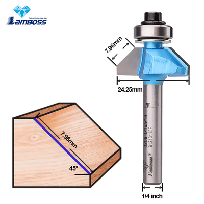 Beli Woodworking Router Bit Lamboss 45 derajat Chamfer Bit Dengan Bearing Untuk Wood Milling Cutter online manufacture
