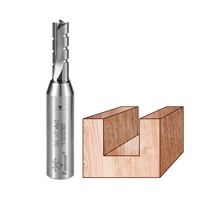 Three Edge Carbide TCT Straight Bit, Woodworking CNC Milling Cutter Dengan Slot