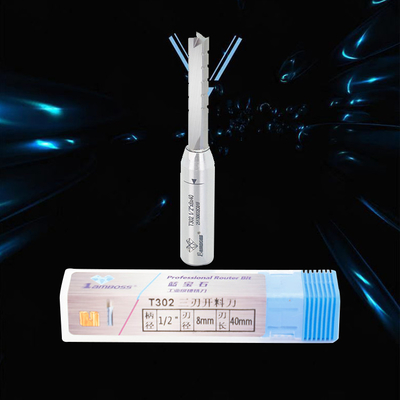Antirust Praktis TCT Lurus Bit Flute Router Stabil Dengan Slot