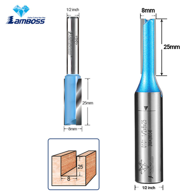 Lamboss 1/2'*8*25mm lurus Bit Untuk Woodworking lurus Router Milling Cutter