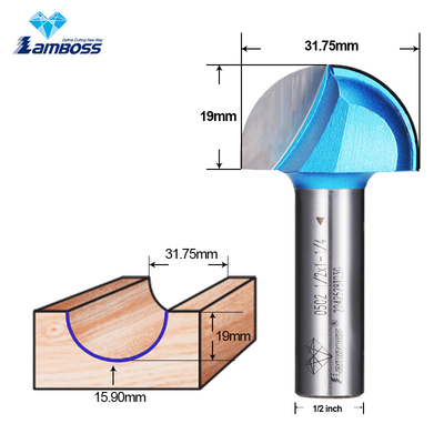 Lamboss Cove Box Bit Round Bottom Milling Cutter Untuk Pengerjaan Kayu Router Bit